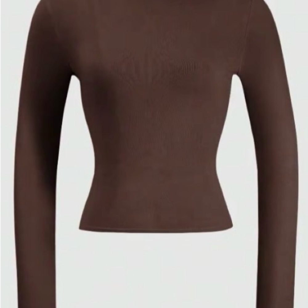 Elegant Brown Long Sleeve Top